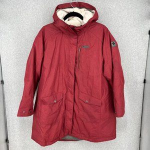 Columbia Womens Suttle Mountain Long Insulated Jacket Coat Size 3X Red Omni Heat